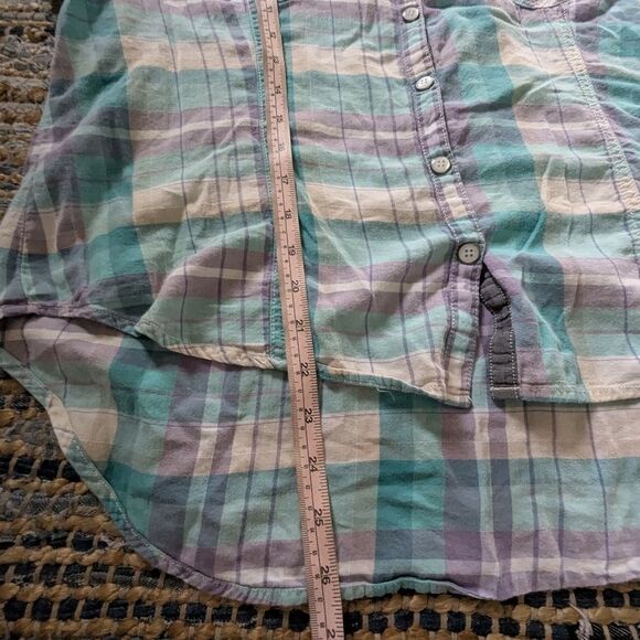 Harley-Davidson Plaid Button Front Shirt M Purple Aqua Western Y2K Bikercore - Picture 4 of 6